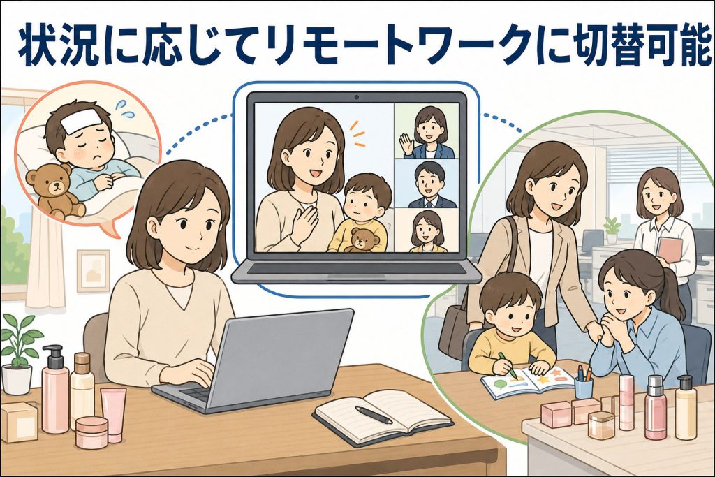 状況に応じてリモートワークに切替可能