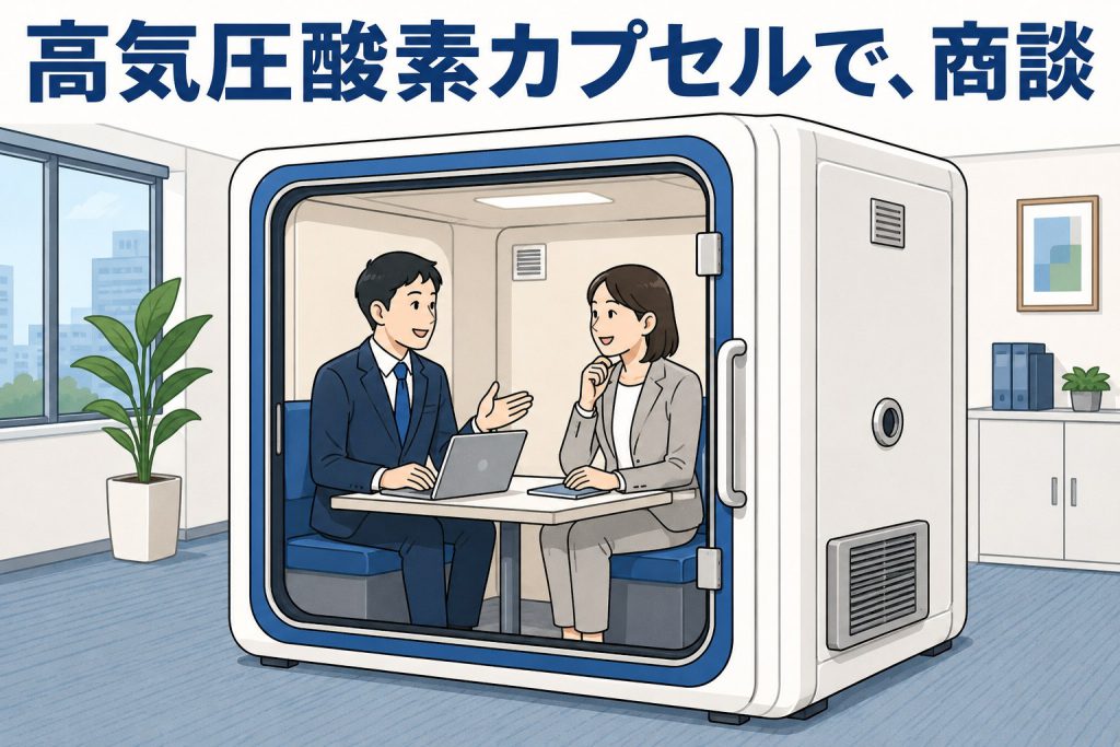高気圧酸素カプセルで、商談