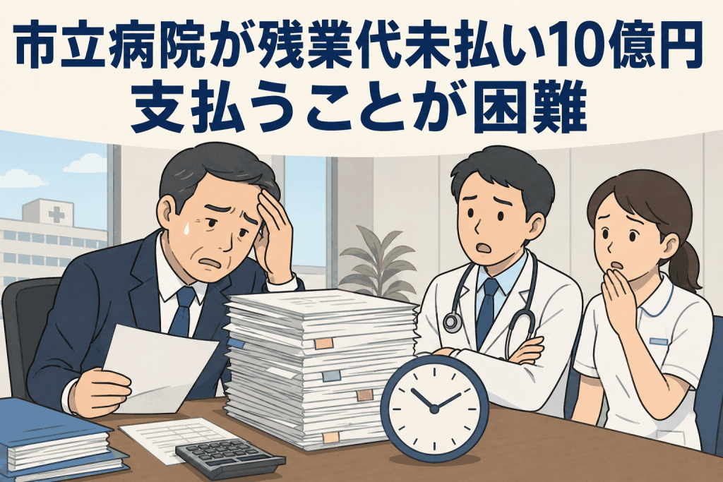 市立病院が残業代未払い10億円　支払うことが困難