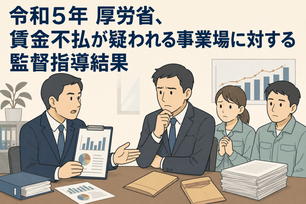 令和５年 厚労省、賃金不払が疑われる事業場に対する監督指導結果