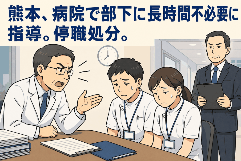 病院で部下に長時間不必要に指導。停職処分