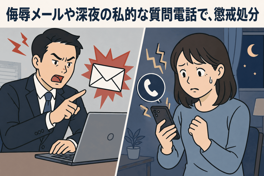 侮辱メールや深夜の私的な質問電話で、懲戒処分