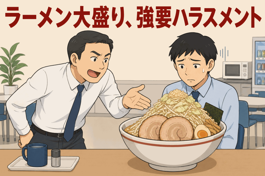ラーメン大盛り、強要ハラスメント