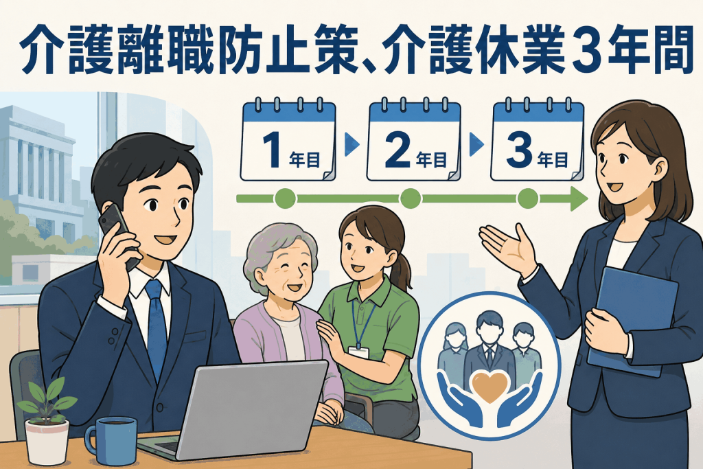 介護離職防止策、介護休業3年間