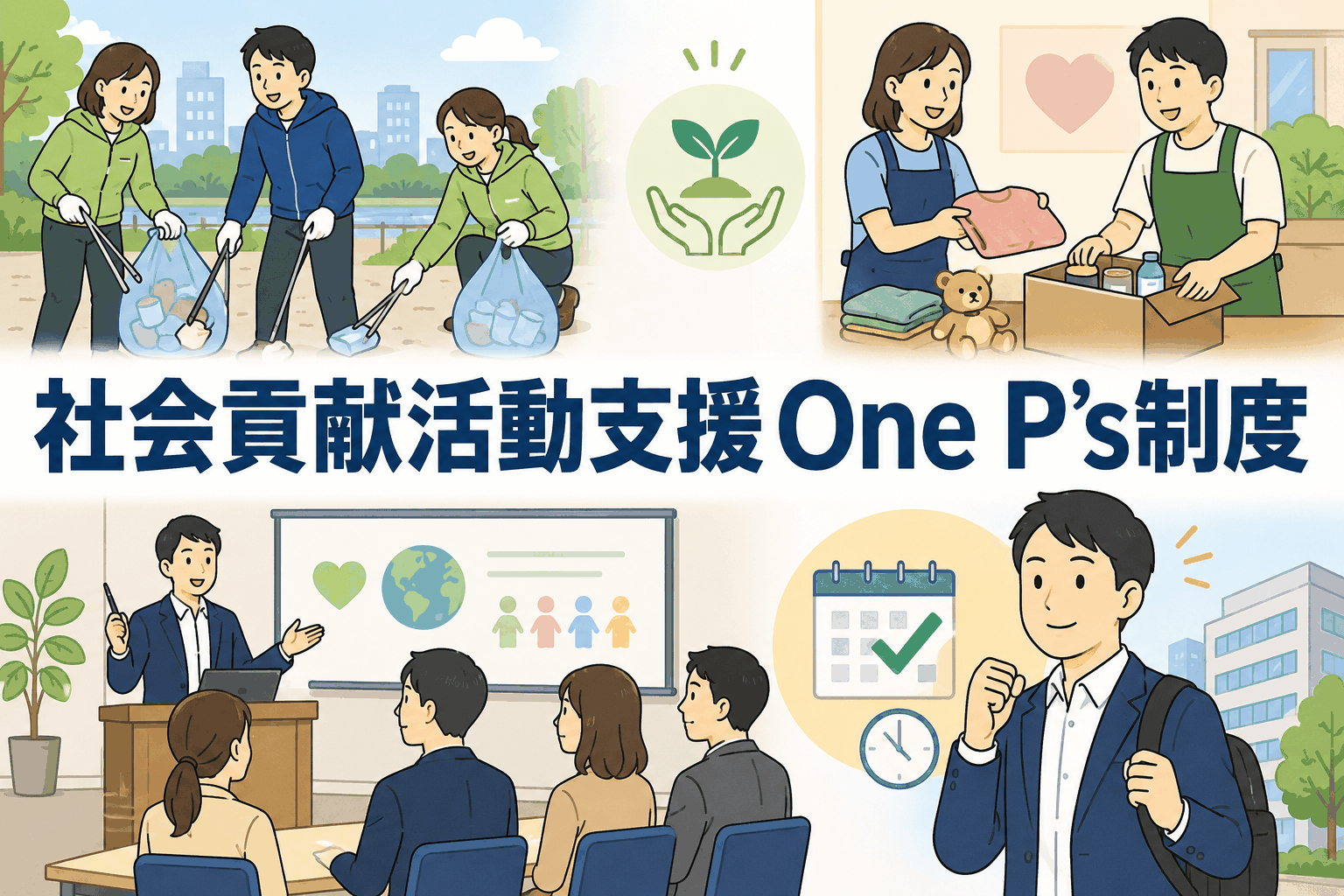 社会貢献活動に参加する多様なボランティアたちと「One P's」制度の紹介