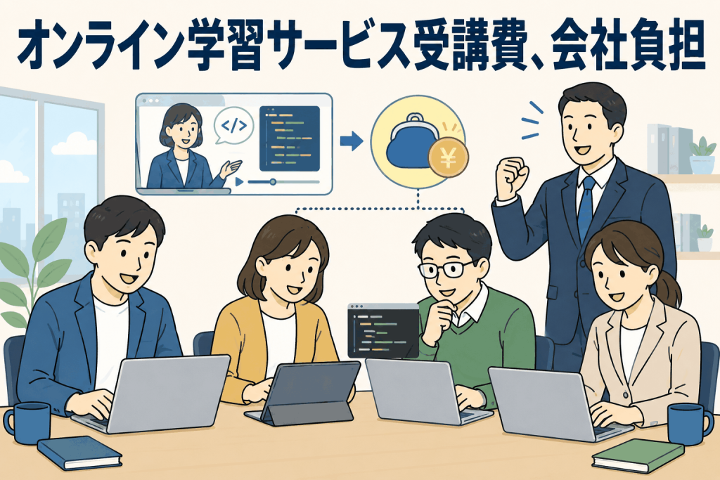 オンライン学習サービス受講費、会社負担