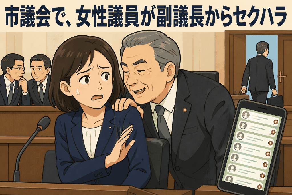 市議会で、女性議員が副議長からセクハラ