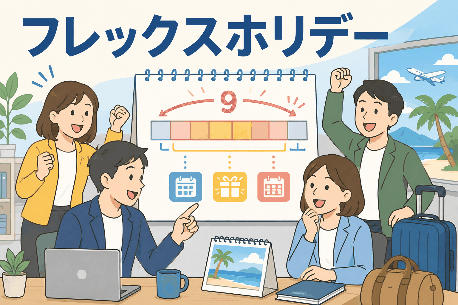 「フレックスホリデー」の文字