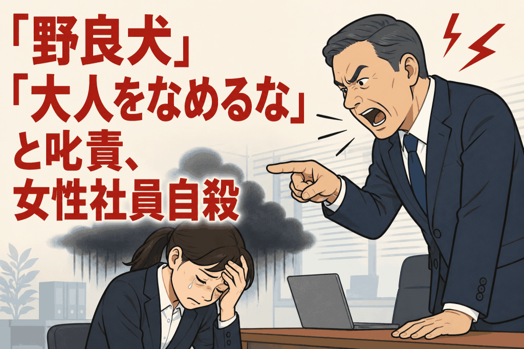 「野良犬」「大人をなめるな」と叱責、女性社員自殺