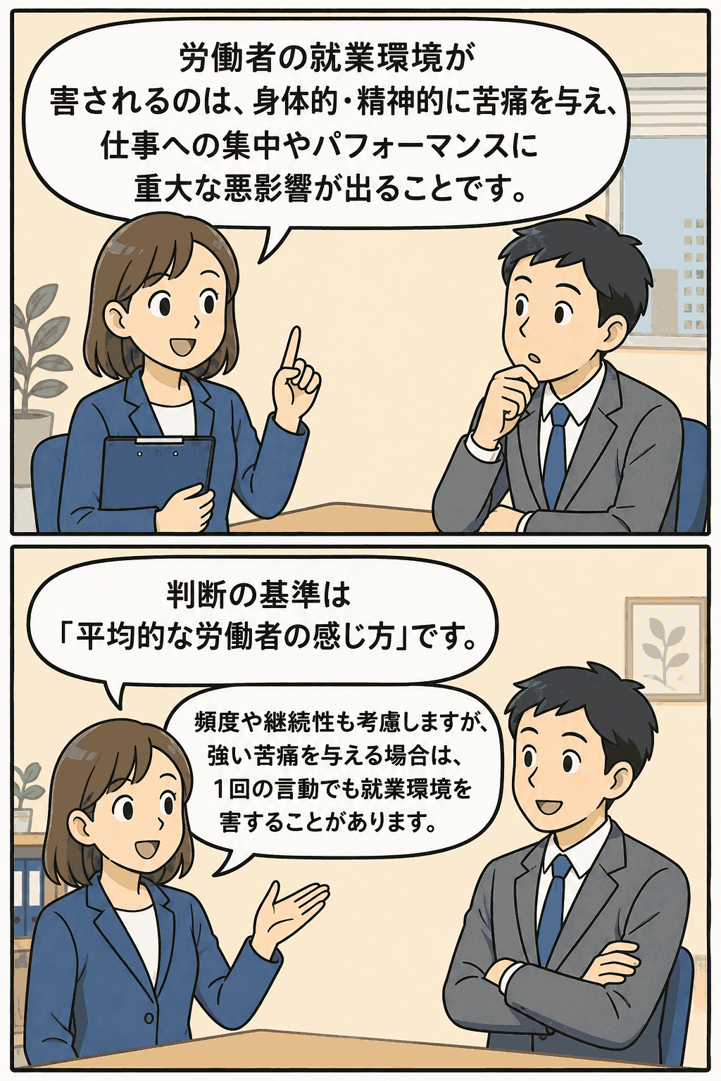 カスタマーハラスメントによって労働者の就業環境が害される状態と判断基準の解説