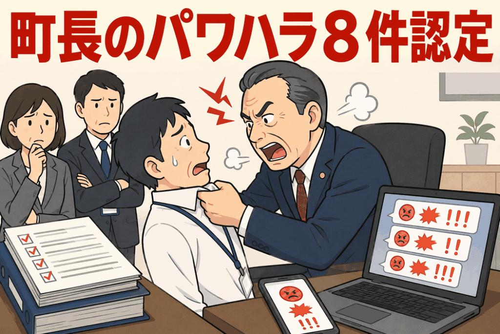 町長のパワハラ8件認定