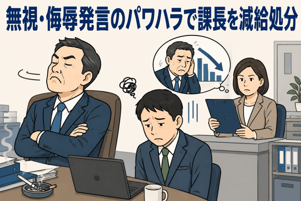 無視・侮辱発言のパワハラで課長を減給処分
