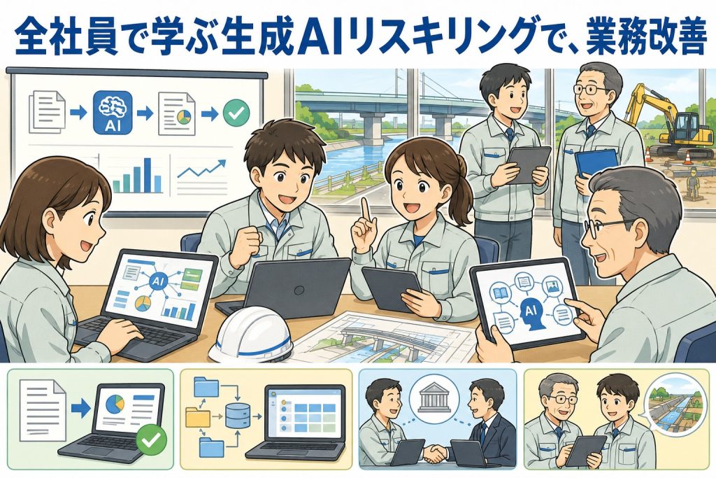 全社員で学ぶ生成AIリスキリングで、業務改善