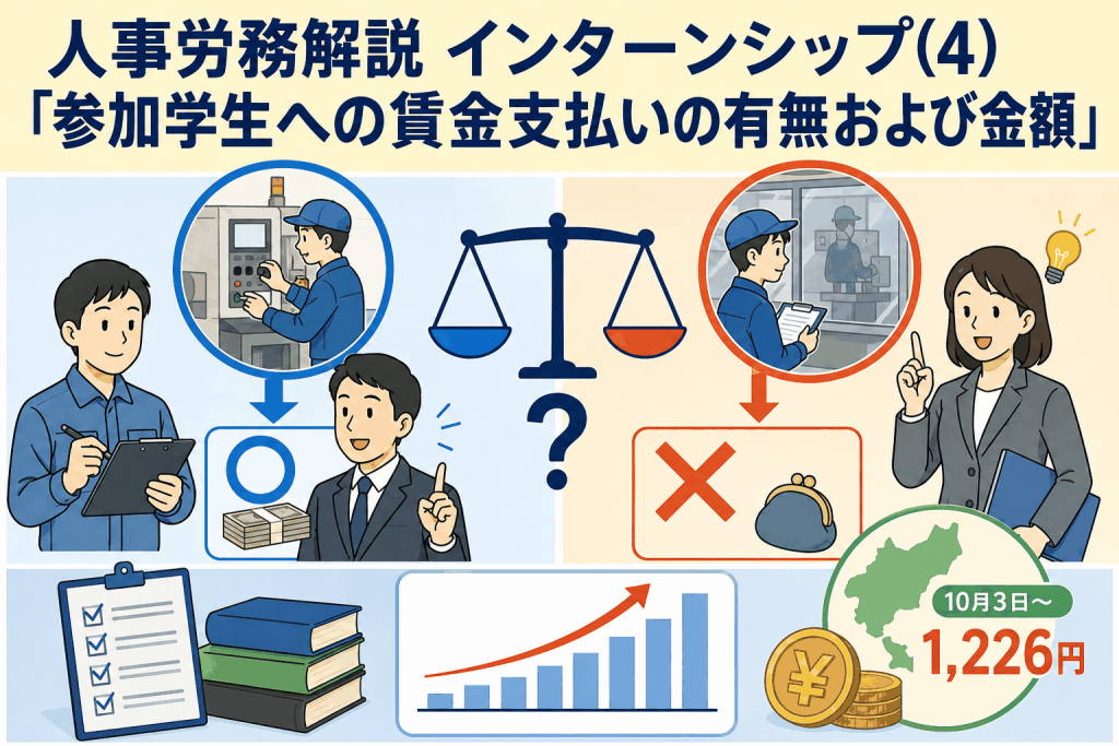 人事労務解説 インターンシップ(4)「参加学生への賃金支払いの有無および金額」